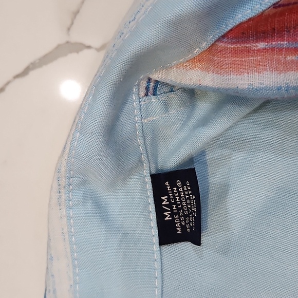 Tommy Bahama Linen Blend Soleil Shirt Long Sleeve Marlin Logo, Size M - Picture 6 of 7